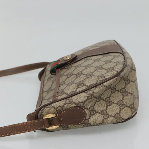 GUCCI GG Supreme Web Sherry Line Shoulder Bag PVC Beige Red 89 02 032 Auth BA465 - Picture 4 of 16